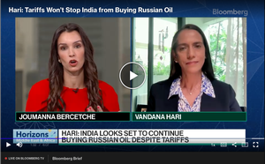 Tariffs won't stop India from buying Russian oil (Bloomberg TV, 27 Aug 2025)